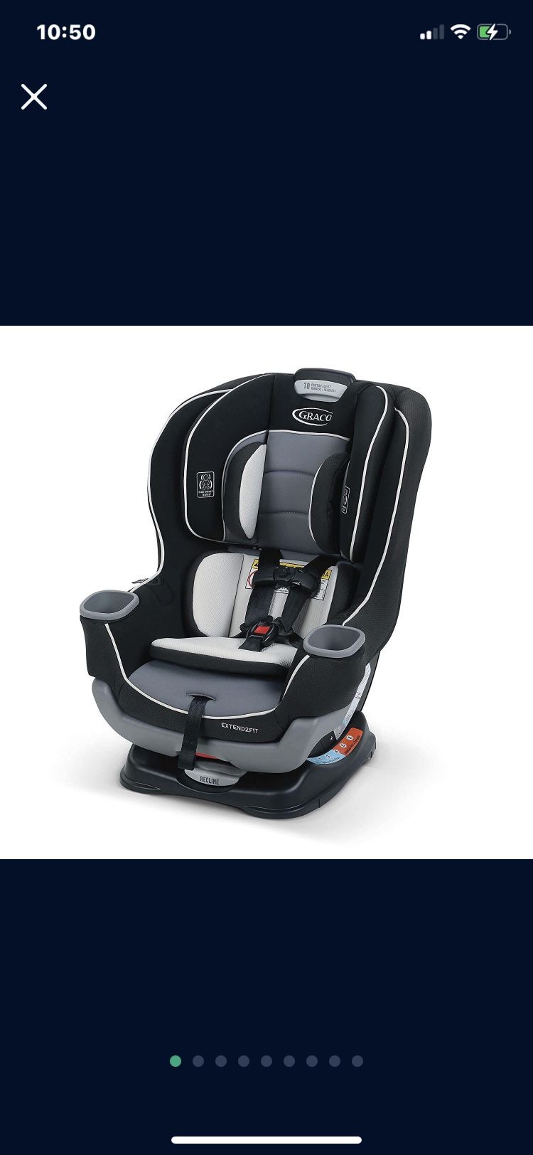 New In Box!! Graco Extend2Fit Convertible Car Seat, Ride Rear