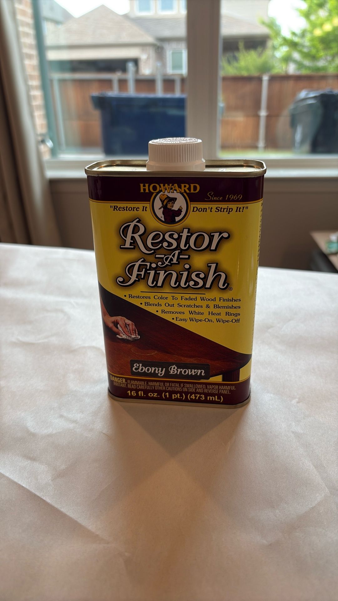 Howard Restor-A-Finish Wood Restorer(Ebony Brown)- New, Unopened