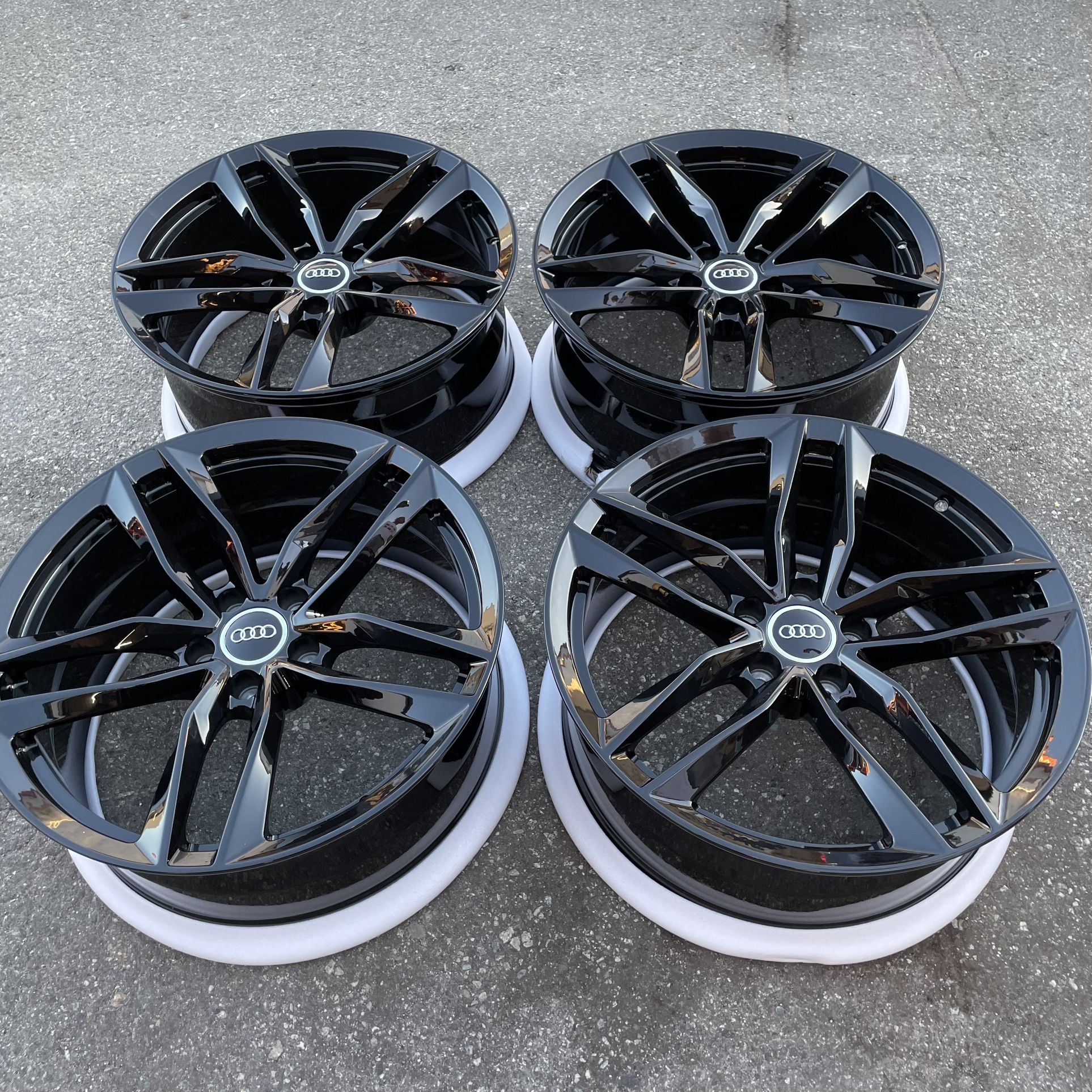 19” NEW Audi A3 A7 A5 A6 Gloss Black Machined Lip Sport Wheels Rims 19x8.5 +28 (5x112) Fits A3 S3 A43 S4 A5 S5 A6 S6 A7 S7 A8 S8 Q5 SQ5 RS3 RS5 RS7