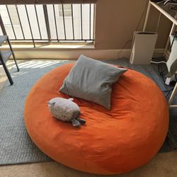 Large Orange Bean Bag Chair