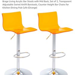 Orange Acrylic Bar Stool (ONE) 