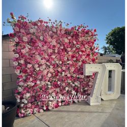 Flower Backdrop And Marquee Numbers