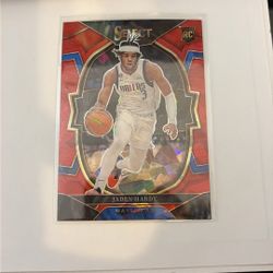 2022 Panini Select JADEN HARDY Rookie Red Cracked Ice Prizm RC Mavs #80