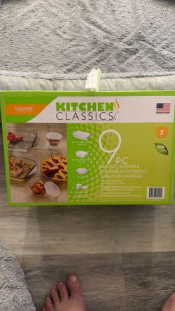Kitchen Classic - 9 pc Glass Bake Set - Brand New!