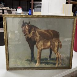 Antique CW Anderson Horse Picture