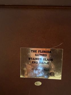 Vintage Danbury Mint Stain Glass Florida Gators End Table