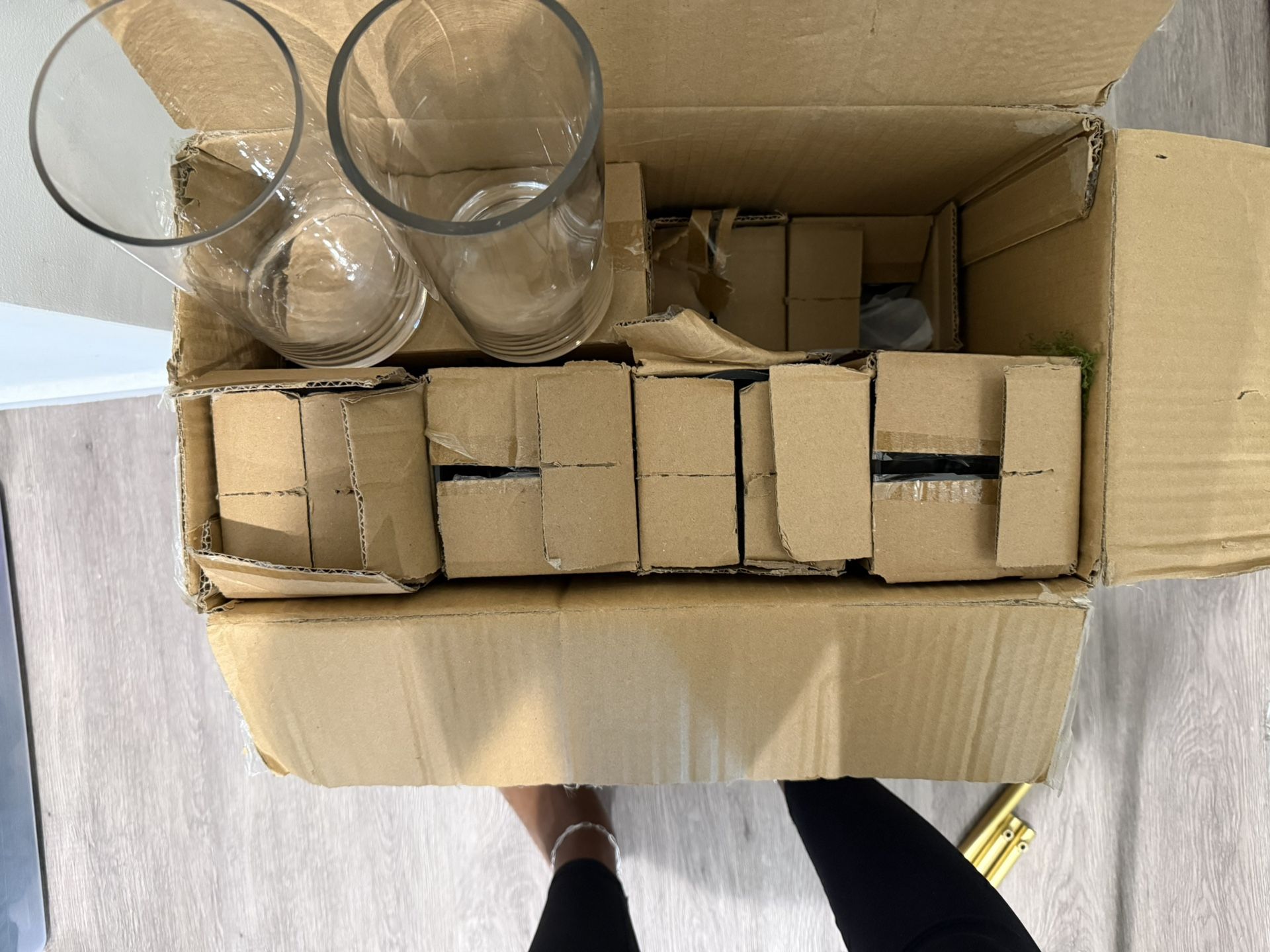 Box Of Glass Candle Holders