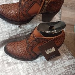 Leather Ankle Boots  Fairly Worn,  Size 7