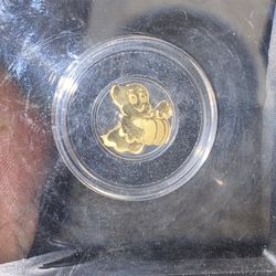 1/2 g Gold  Halloween ghost with pumpkin gold Coin