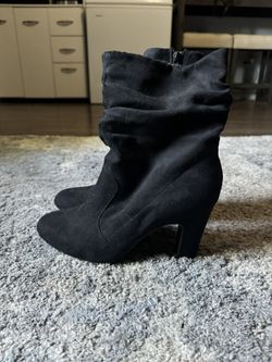 Suede Black Boots