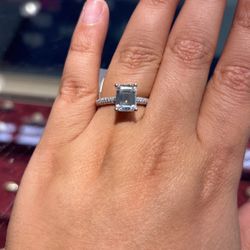 14k White Gold Engagement Ring Cz’s 