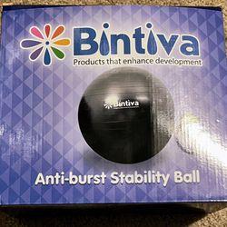 Bintiva Anti-burst Fitness Exercise Stability Yoga Ball, 65cm Black