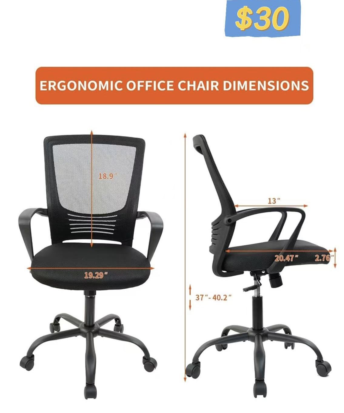 😀 CLATINA Ergonomic Home Office Desk Chairs Mesh Swivel Executive Chairs with Armrest Wheels,Executive Task Chair Computer Chair with Lumbar Support 