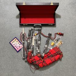 Deluxe Scottish Highland Bagpipe Set with Case, Tartan Cover, and Accessories – Perfect for Beginne