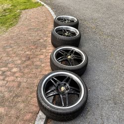 19” Custom Staggered Rims With Tires For Porsche 911 Etc…