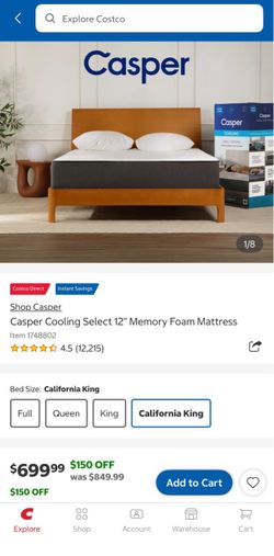 Casper - Cal. King Memory Foam Mattress