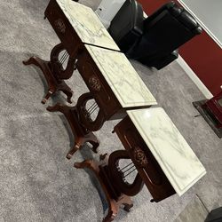 Mahogany Marble Tables X3 | PRICE IS NEGOTIABLE 