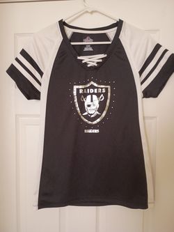 Raiders NFL Women's Sequin Lace Top Jersey - Size L