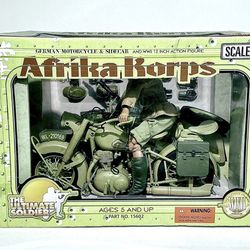 Afrika Corps German motorcyle w/ sidecar 1/6 scale NIB