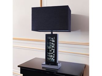Monica Rectangular Black Nickel-LED Accent Table Lamp