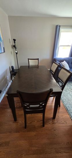 🪵 Modern Dining Table Set with 4 Chairs + Bench