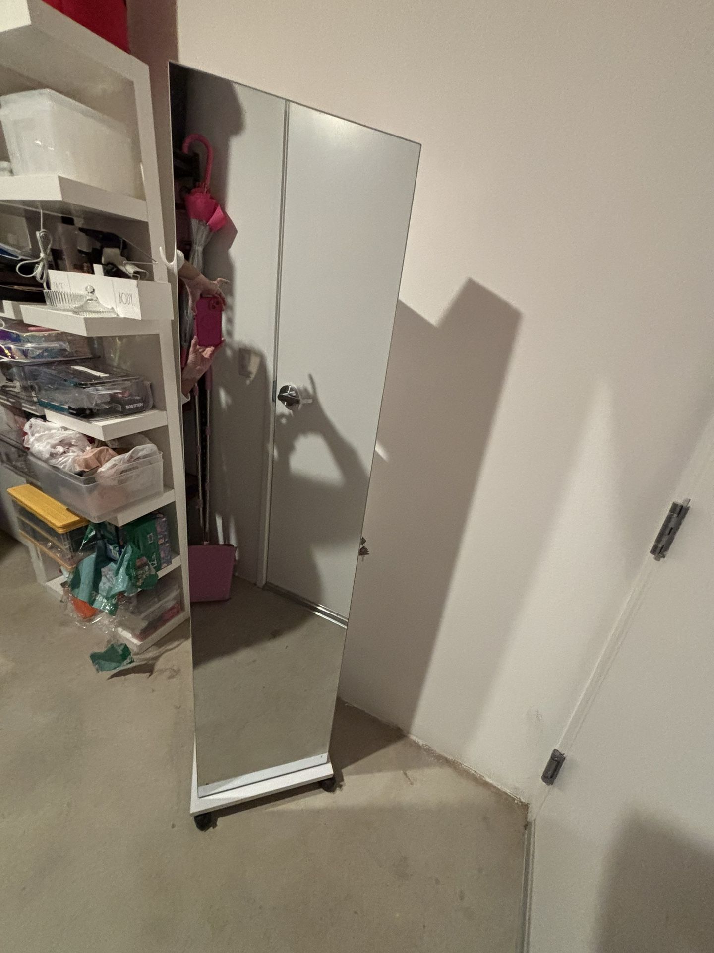 Sliding Door Mirror Jewelry Cabinet