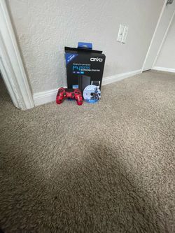 PS4 cooling stand, madden 24, and ps4 controller