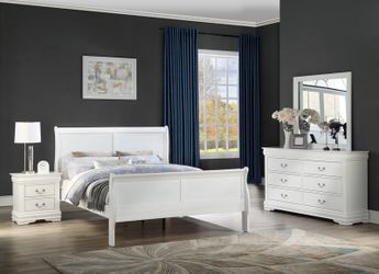 4-Pcs Full Bedroom Set + Mattress Set