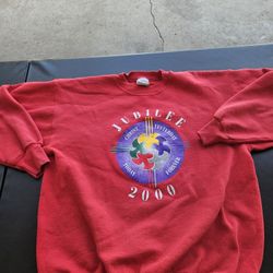 Jubilee Jesus Christ Today Yesterday Forever Y2K Vintage Hanes Crewneck Sweater 
