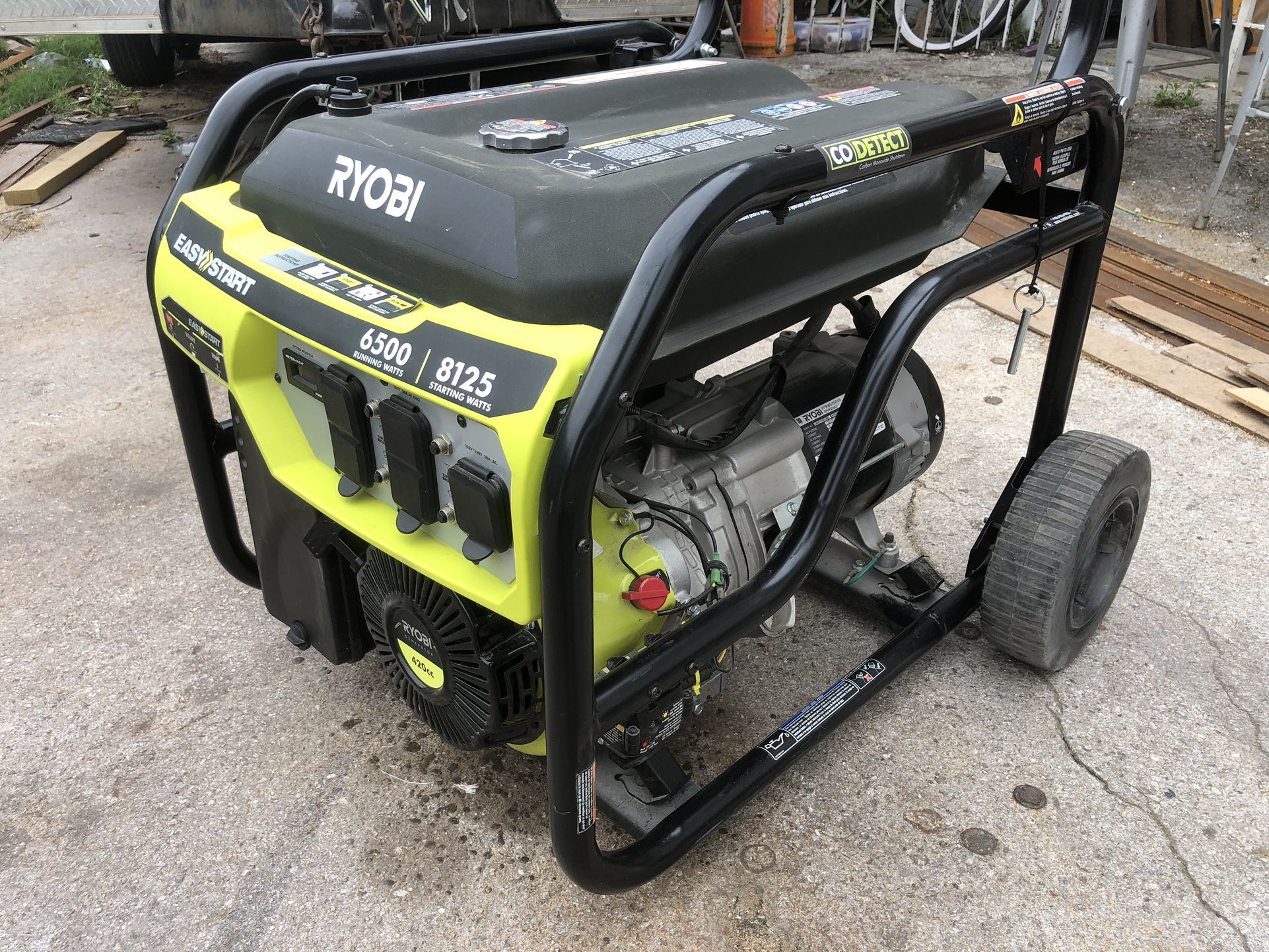 RYOBI 6,500Watt Gasoline Powered Portable Generator With