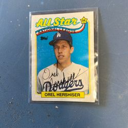Los Angeles Dodgers Orel Hershiser Signed Baseball Card