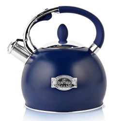 SUSTEAS Stove Top Whistling Tea Kettle - Food Grade Stainless Steel Teakettle Teapot with Cool Touch Ergonomic Handle, With 1 Silicone Pinch Mitt Incl