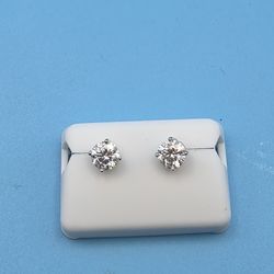Moissanite Stud Earrings 6mm 2CTW Iced Diamond Look
