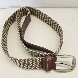 Martin Dingman Italian Woven Elastic Belt – Tan/Sand