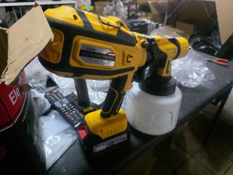 Battery powered paint sprayer