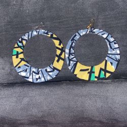 Kitenge Fabric Hoop Earrings 