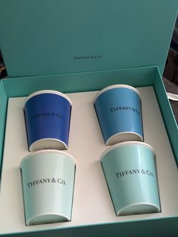 Tiffany & Co. Bone China 4 piece 8oz Coffee Cup Set