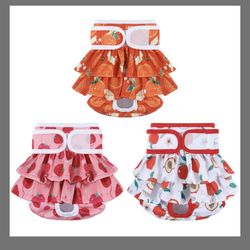 Mengelina Reusable Dog Diapers, Female, Washable (3 Pack)