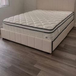 Queen Bed Frame Plus Mattress 