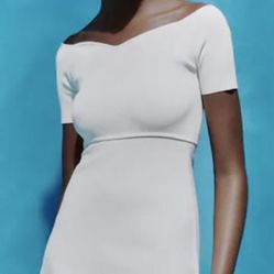 ZARA  knit White Dress/ NWT