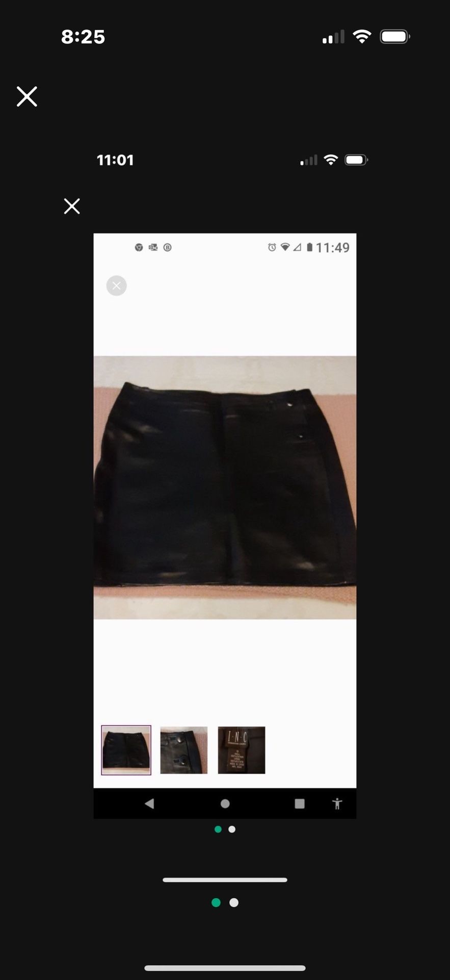 Black leather mini skirt by Inc, International Concepts, size 10