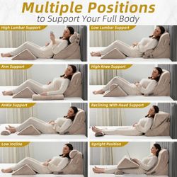 Brand New 4 Piece ORTHOPEDIC Bed PILLOW WEDGE SET FOR POST SURGERY & PAIN RELIEF FOR LEGS Back & Neck BNIB 