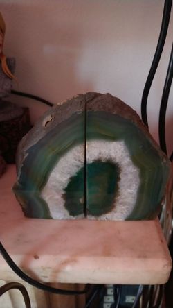 Bookends Green Agate