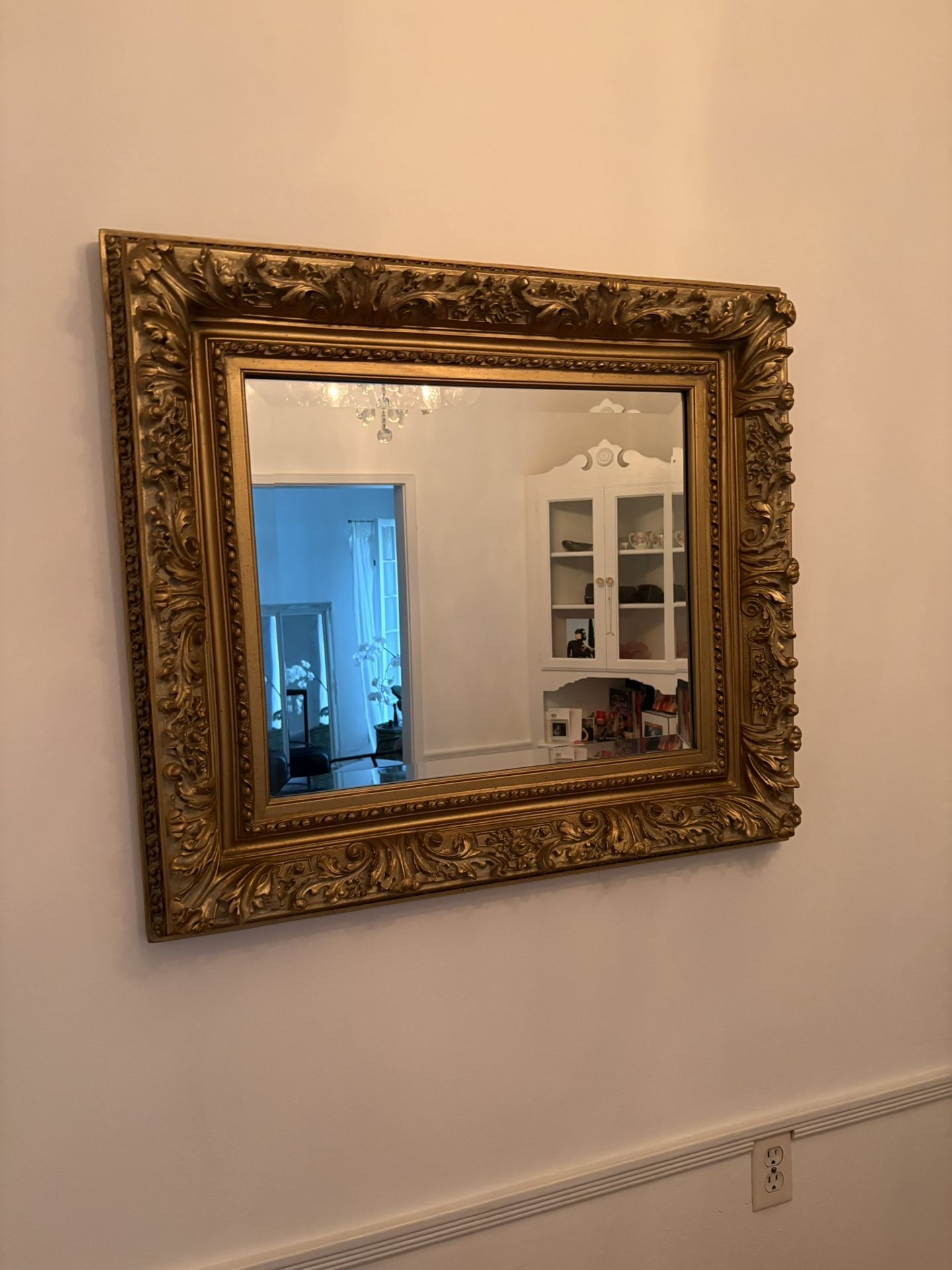 Solid Wood Gold Antique Mirror $150