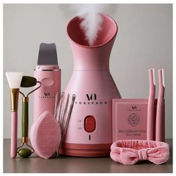 Brand New - Facial Steamer Spa Gifts with Complimentary 17 Skin Care Tools | Face Steamer for Facial Deep Cleaning | Towel Warmer & Humidifier Mode| S