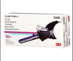 3M 33440 Cubitron II Purple 3/8 in. x 13 in. 80+ Grit File Sanding Belt (10 ct)