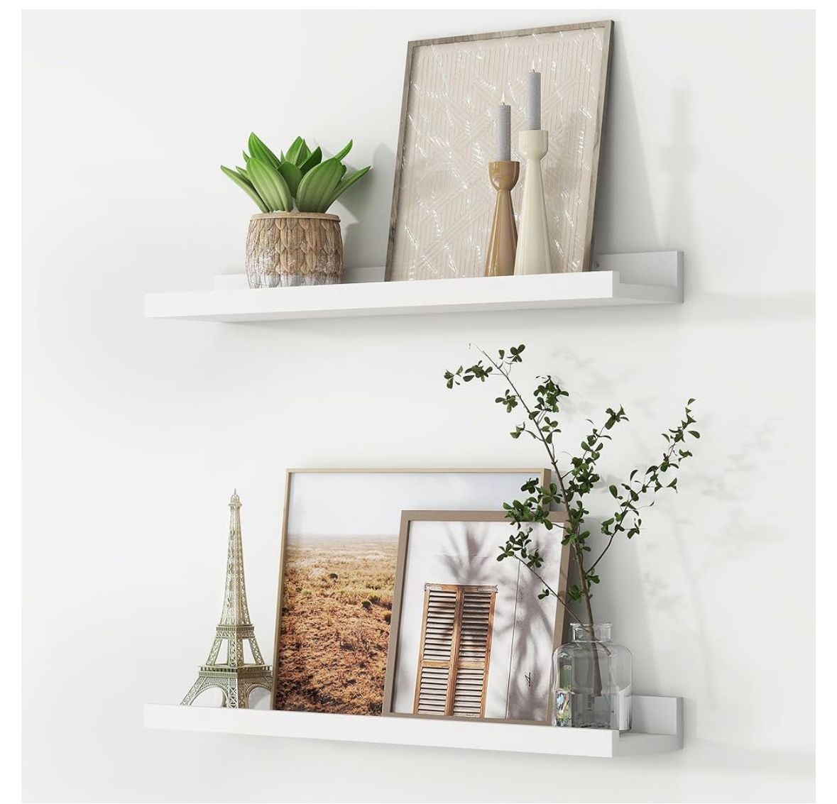 24in White Floating Shelves (set Of 2)