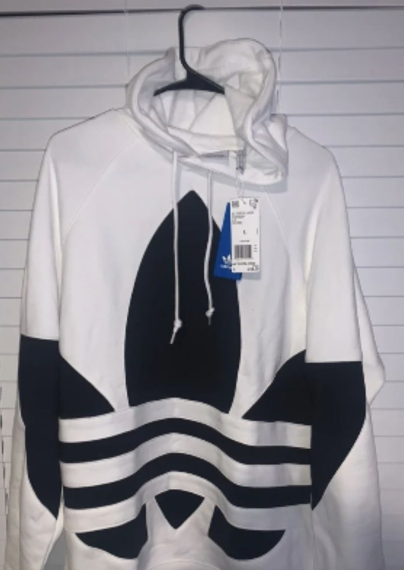 Adidas Original Hooded Sweater White, Size Large