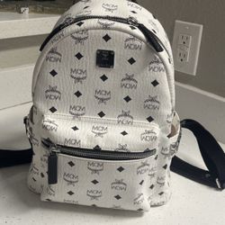Mcm White Mini Backpack 