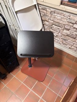 Foldable End Table,17"-31" Adjustable Height,Swivel and Turnable Desktop,TV Tray,Side Table for Small Spaces (Black, 15.7" x 11.8")